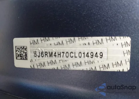 2012 Honda Cr-V Ex-L z USA, uszkodzony, nr VIN 5J6RM4H70CL014949